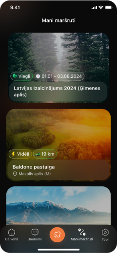 Ekrānšāviņš Izvēlies maršrutus