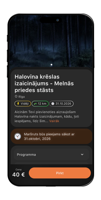 Lietotnes ekrānšāviņš